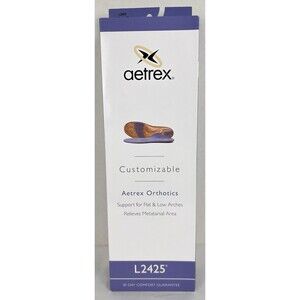Aetrex Foot Orthotic Insoles L2425 Men's Size 10 Arch Support Customizable New